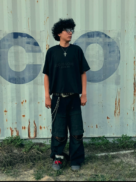 "GOD IS LOVE" PUFF PRINT TEE (ONLY FRONT BLACK)