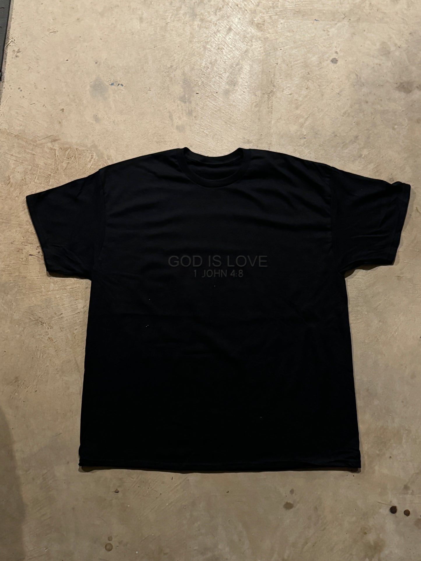 "GOD IS LOVE" PUFF PRINT TEE (ONLY FRONT BLACK)